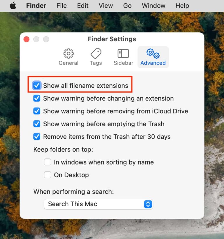 تغيير امتداد الملفات في نظام التشغيل macOS
